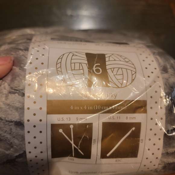 Crafted By Catherine Yarn Gray Luxe Velvet Yarn 2 Pack #6 Yarn - Picture 5 of 5